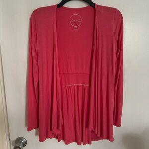 INC coral open cardigan